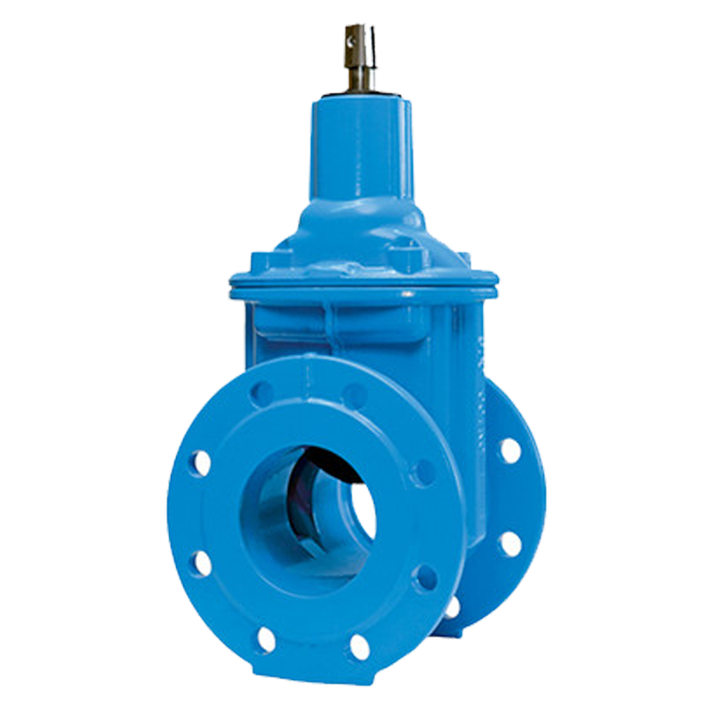 E1+ valve with flanges, short, with DUPLEX spindle