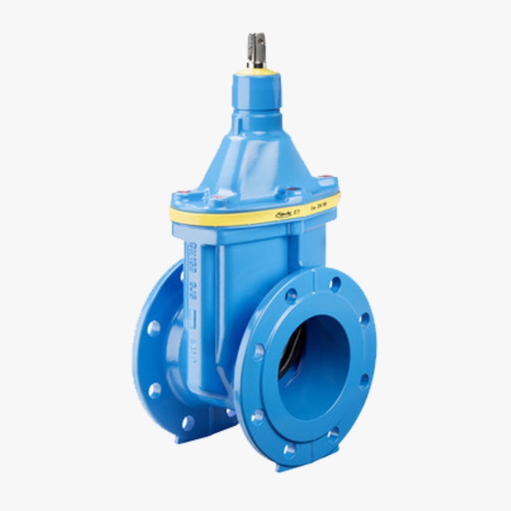 E2 valve with flanges, short - for gas