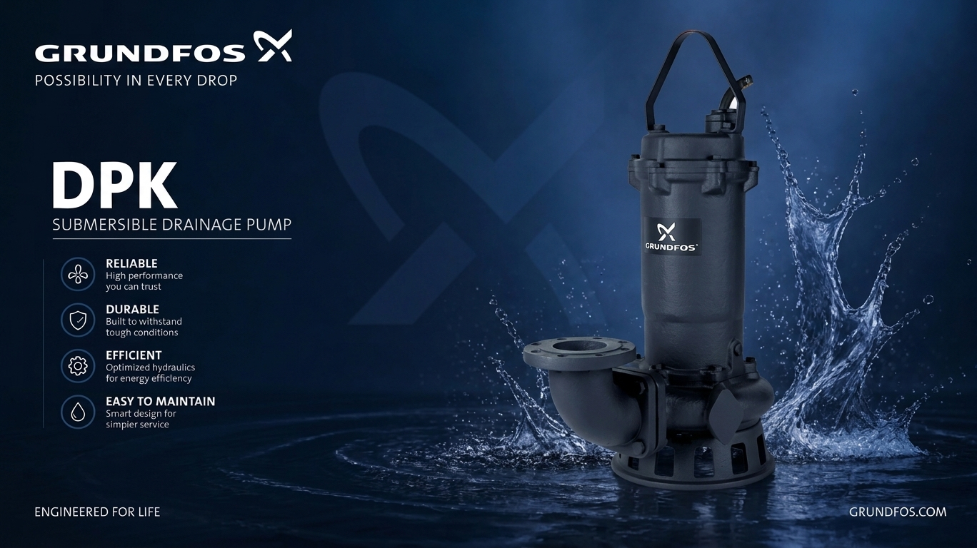 Pompa Submersible Drainage Heavy-Duty Grundfos DPK Bodi Cast Iron